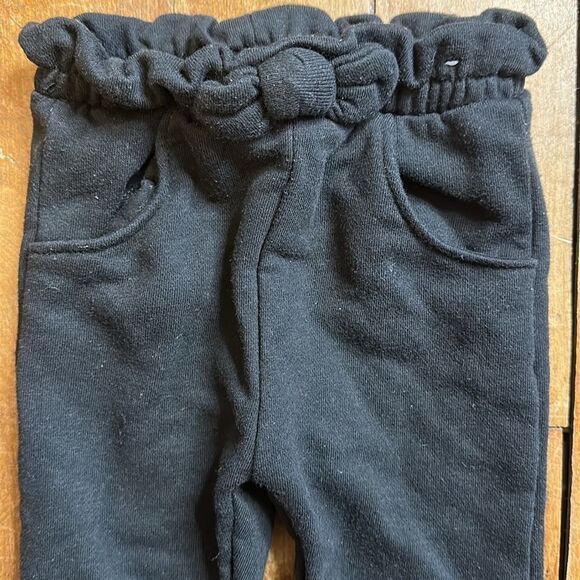 Black joggers size 12 months Black Sweatpants cotton neutral spring - Picture 2 of 5